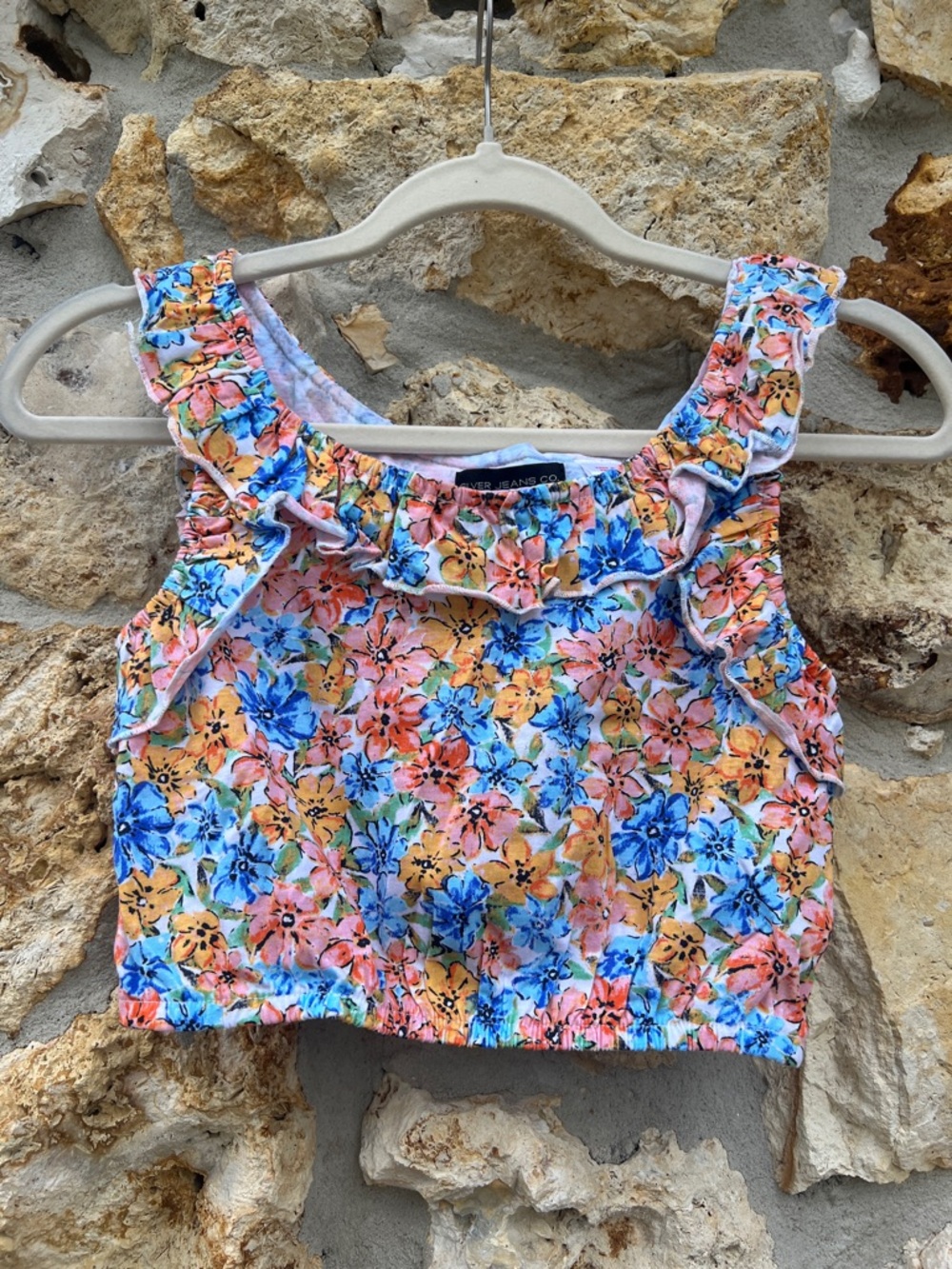 Silver jeans company floral girls crop